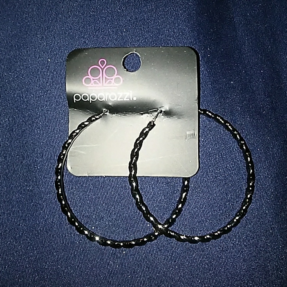 Dark Gray Hoop Earrings